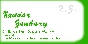 nandor zombory business card